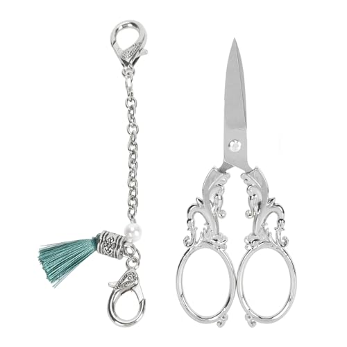 Stickschere Set aus Edelstahl im Vintage Stil, Ergonomisches Design Nähen, Handwerk, Gewindeschere für Handwerk Grafik Handwerk Grafik Handwerk (SILVER) von GLOGLOW