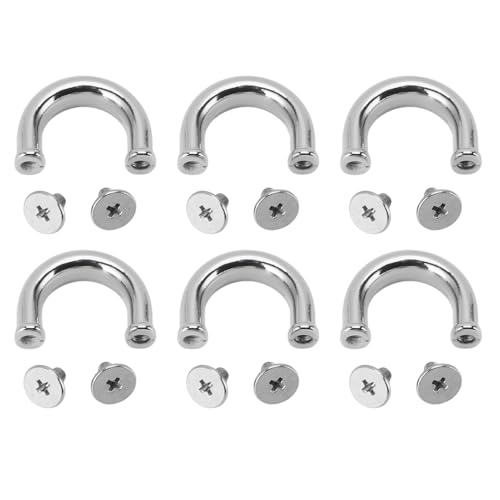 U Ringe, 10 Sets Metall -U -Ringe Schnalle -Handtaschenanschluss mit PH -Schrauben Stark Langlebig für Lederhandwerk (SILVER) von GLOGLOW