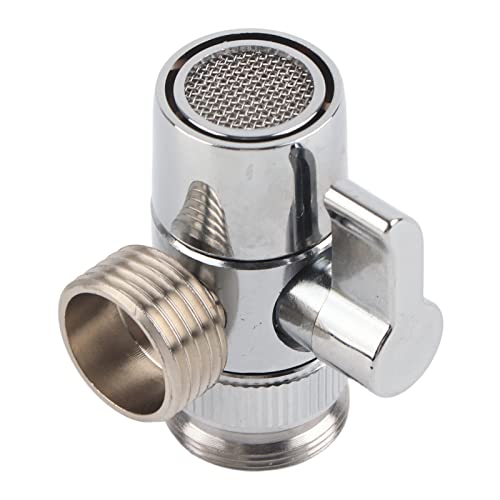 Wasserhahn Umstellventilschalter, 3 Diverter Messing Wasserdurchfluss G1/2 Schlauchadapter mit M24-Gewinde Anschluss Duschsystem Komponente Ersatzteile Ventil für Duschschlauch Waschmaschine von GLOGLOW