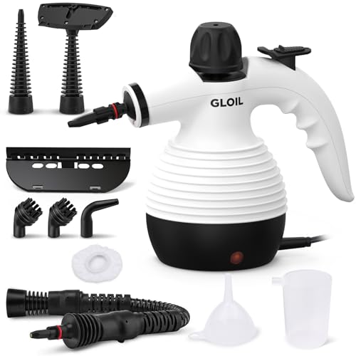 GLOIL Tragbarer Dampfreiniger, Haushaltsdampfreiniger, Mehrzweck-Dampfreiniger mit 10 Zubehörteilen für Teppiche, Vorhänge, Sofas, Küchen, Bäder und mehr. von GLOIL