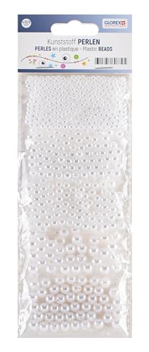 GLOREX 6 1630 236 Perlenset, weiß, 4/6/8mm von GLOREX