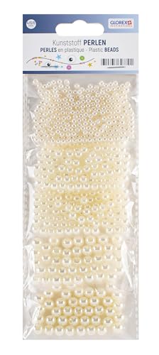 GLOREX 6 1630 237 Perlenset, cremefarben, 4/6/8mm von GLOREX