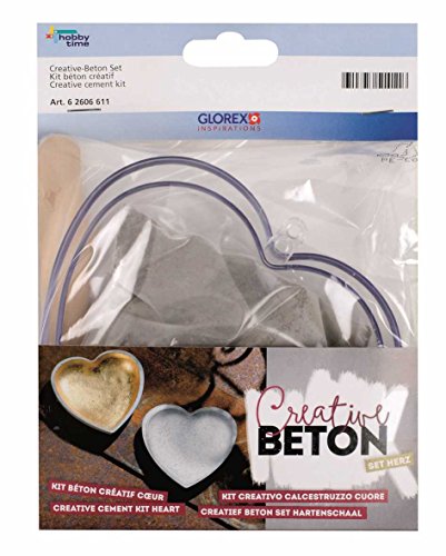 GLOREX 62606611 Creative-Beton Set Herz, 13 x 14 x 3 cm von GLOREX
