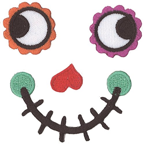 GLOREX Eye See You Happy Face zum Aufbügeln, Mehrere, Mehrfarbig, 11 x 9 x 0.2 cm von GLOREX