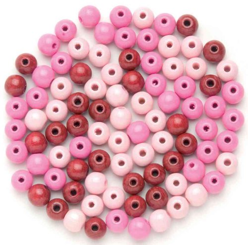GLOREX Holzperle 155St Mix, Holz, Rosa, 10 x 8.5 x 0.5 cm von GLOREX