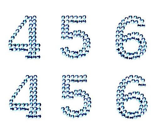 GLOREX P und D Zahlen 25 mm 4-7 Selbstklebend, Plastik, Blau, 14.5 x 8.6 x 0.2 cm von GLOREX