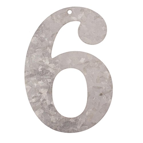 GLOREX Zahl verzinkt 6, Metall, Silber, 16 x 10 x 0.5 cm GLOREX Zahl verzinkt 6, Metall, Silber, 16 x 10 x 0.5 cm von GLOREX