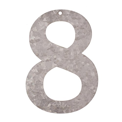 GLOREX Zahl verzinkt 8, Metall, Silber, 16 x 10 x 0.5 cm GLOREX Zahl verzinkt 8, Metall, Silber, 16 x 10 x 0.5 cm von GLOREX