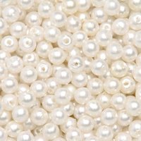 Glorex - Deko Perlen 6 mm, 75 g, perlweiß Schmuckbasteln von GLOREX