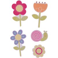 Glorex Holzsticker Blumen 3,5 - 6,5cm, 5 Stück Sticker von GLOREX GMBH