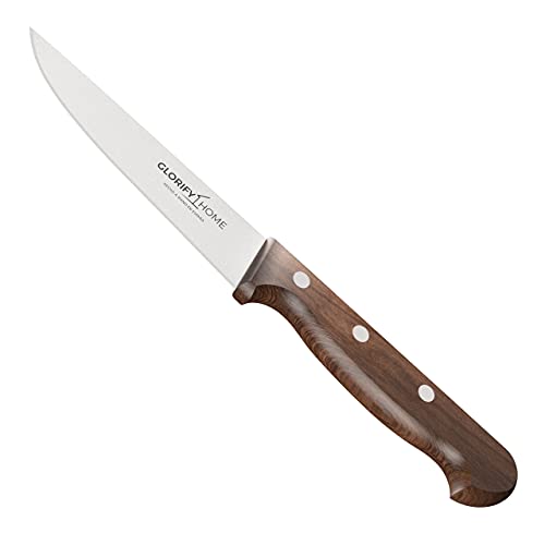 GLORIFY HOME® Serie Aroya Spickmesser Klingenlänge: 11cm Handgefertigt Profi Küchenmesser Klein Rostfreier Vanadium Edelstahl Mit Holzgriff von GLORIFY HOME