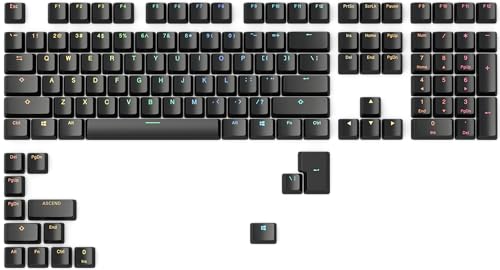 Glorious Gaming 123x ABS Doubleshot Keycaps V2 (US-Layout) - Dual Molded Design, garantiert farbecht, RGB-freundlich mit transparenter Beschriftung, passend für jeden MX-Schaft, US-Layout - Schwarz Glorious Gaming 123x ABS Doubleshot Keycaps V2 (US-Layout) - Dual Molded Design, garantiert farbecht, RGB-freundlich mit transparenter Beschriftung, passend für jeden MX-Schaft, US-Layout - Schwarz von Glorious