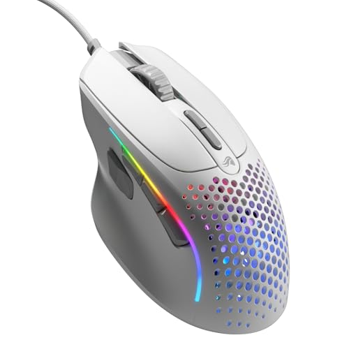 Glorious Gaming Model I 2 Wired Mouse: 9 programmierbare Tasten (2 tauschbar), superleichte 66 g, optischer 26k-Sensor, Sch. 80M Klicks, MMO/MOBA/FPS, ergonomische Seitliche Daumenauflage RGB, weiß von Glorious
