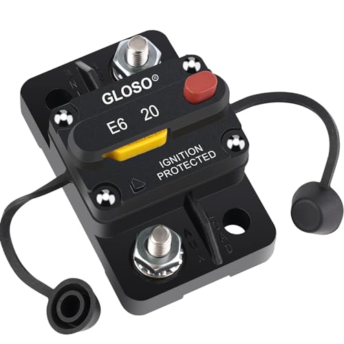 GLOSO Leistungsschalter Schalter Manuell Reset Schutzschalter Wasserdichtes Boot Kfz Batterie Auto Lastwagen 20 Ampere E69 GLOSO Leistungsschalter Schalter Manuell Reset Schutzschalter Wasserdichtes Boot Kfz Batterie Auto Lastwagen 20 Ampere E69 von GLOSO