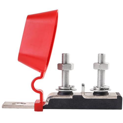 GLOSO Terminal Sicherungsblock Sicherungshalter Doppelter Bolzen 1/4 Zoll für LKW Batterie Wohnmobil Boot Auto(Keine Sicherungen) TFB2AS von GLOSO