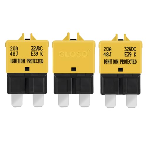 GLOSO flachsicherungen Autosicherungen Sicherungen für KFZ Auto Wohnmobil Boot Motorrad Manuelles Zurücksetzen 3 Stück 20A E39 GLOSO flachsicherungen Autosicherungen Sicherungen für KFZ Auto Wohnmobil Boot Motorrad Manuelles Zurücksetzen 3 Stück 20A E39 von GLOSO
