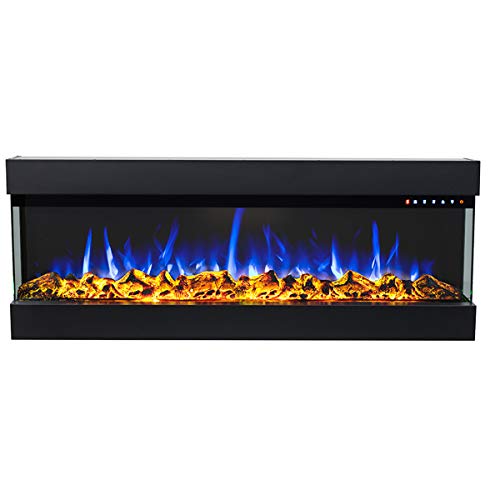 GLOW FIRE Elektrokamin Insert 36 (Einbaukamin) - elektrischer Kamin mit Heizung für Innenräume - Wandkamin mit Multi-Color LED-Flammen, Heizlüfter & Fernbedienung, 1.600 W, 93x49x20 cm, Schwarz von GLOW FIRE