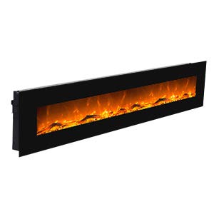 GLOW FIRE Elektrokamin mit Heizung und Kaminfeuer (Wandkamin MARS XL) - elektrischer Kamin mit LED-Licht, Heizlüfter, Deko & Fernbedienung - zum Aufhängen an der Wand, max. 1500 W - schwarz, 183x55 cm von GLOW FIRE