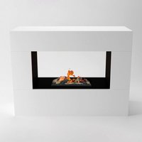 Konsalik Elektrokamin Weiß Opti-Myst Cassette 600 mit Holzdekoration - Glow Fire von GLOW FIRE