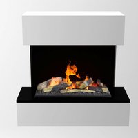 Hölderlin Sims Elektrokamin Weiß Opti-Myst Cassette 600 mit Holzdekoration - Glow Fire von GLOW FIRE