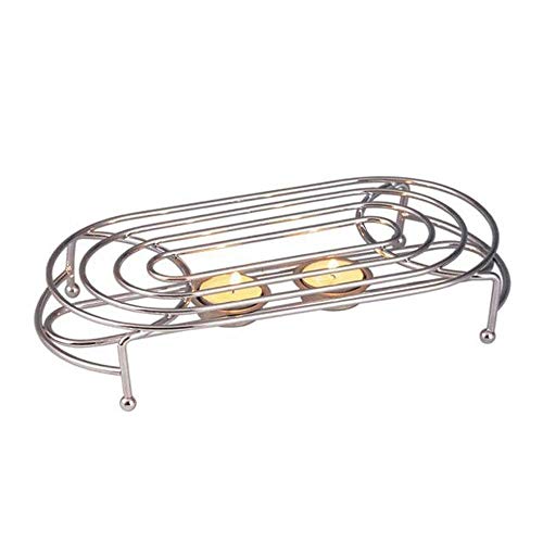 Glow Stilvoller Speisewärmer - Chromständer mit 2 Teelichtern zum Warmhalten von Teller, Schüssel, Kasserolle, Suppe, Fondue, ideal für Buffet, Catering, Restaurant, Abendessen, Familie, Dinnerparty von GLOW Wholesale