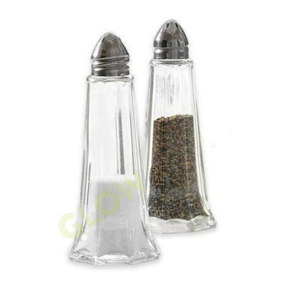 GLOW Wholesale Salz- und Pfefferstreuer - Set mit 2 Glasstreuern im Leuchtturm-Design - Perfekt für Zuhause, Restaurant oder Café - Einfach zu bedienen und zu reinigen von GLOW Wholesale