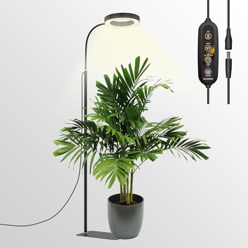 GLOWRIUM Grow Lights für Zimmerpflanzen, 20W Vollspektrum LED Grow Light Stehlampe mit Ständer Einstellbare Höhe und Winkel, Schwarz Pflanzenlicht mit 3/9/12H Grow Light Timer GLOWRIUM Grow Lights für Zimmerpflanzen, 20W Vollspektrum LED Grow Light Stehlampe mit Ständer Einstellbare Höhe und Winkel, Schwarz Pflanzenlicht mit 3/9/12H Grow Light Timer von GLOWRIUM