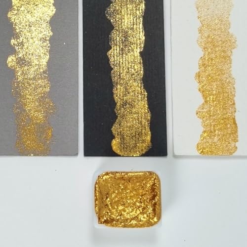 GLOWYBOX Metallic Glitter Aquarellfarbe, Glitzer Aquarell Glitzer metallic Wasserfarbe bronmze Glanz Farbe Glitter Farbe bronze blush glitter kupfer Farbe BRONZE von GLOWYBOX