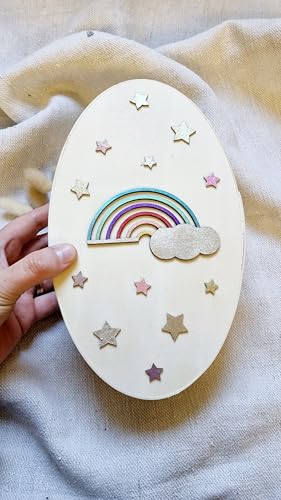 GLOWYBOX Sternenkind beerdigen Fehlgeburt Kleiner Sarg Sternenkind Fehlgeburt Sarg stille Geburt beerdigen Abschied Sternenkind Sarg Regenbogendesign Kleiner Sarg von GLOWYBOX