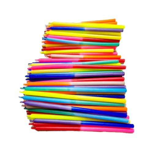 GLOWYBOX Strandlichter Partykerzen Kuchenkerzen Geburtstagskerzen bunt neon dünne Kerzen Opferkerzen bunt Ritualkerzen farbig othrodoxe Kerzen Kirchenkerzen 10er Set (25 cm lang) von GLOWYBOX
