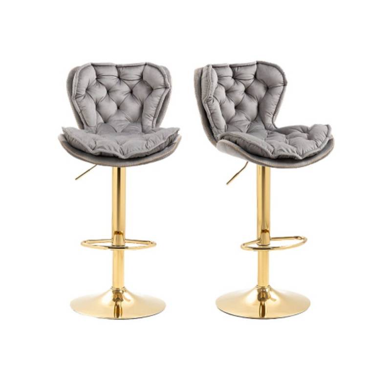 GLP Barhocker Barhocker mit Rückenlehne und Fußstütze, 360°drehbar höhenverstellbar (Set, 2 St), Küchenstuhl Tresenhocker Bistrohocker, Metallrahmen, 150 kg belastbar von GLP
