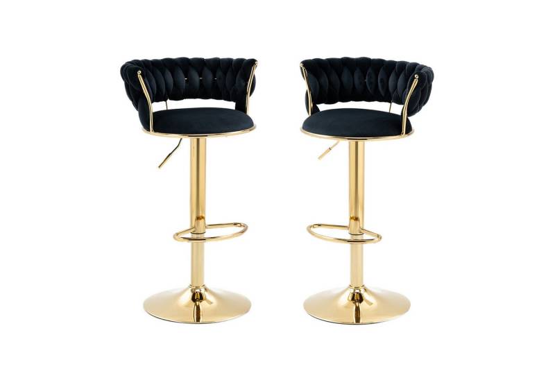 GLP Barhocker Luxus Samt 2er Set Designer Barstühle (2 St), Modernes Design, Metall, Höhenverstellbar von GLP