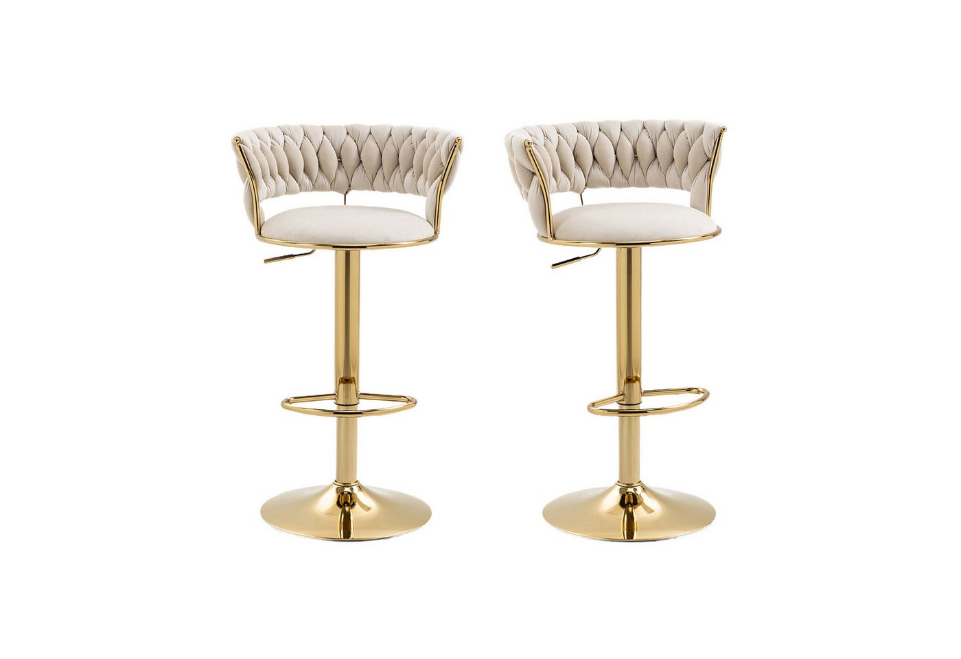 GLP Barhocker Luxus Samt 2er Set Designer Barstühle (2 St), Modernes Design, Metall, Höhenverstellbar von GLP