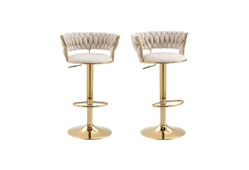 GLP Barhocker Luxus Samt 2er Set Designer Barstühle (2 St), Modernes Design, Metall, Höhenverstellbar von GLP