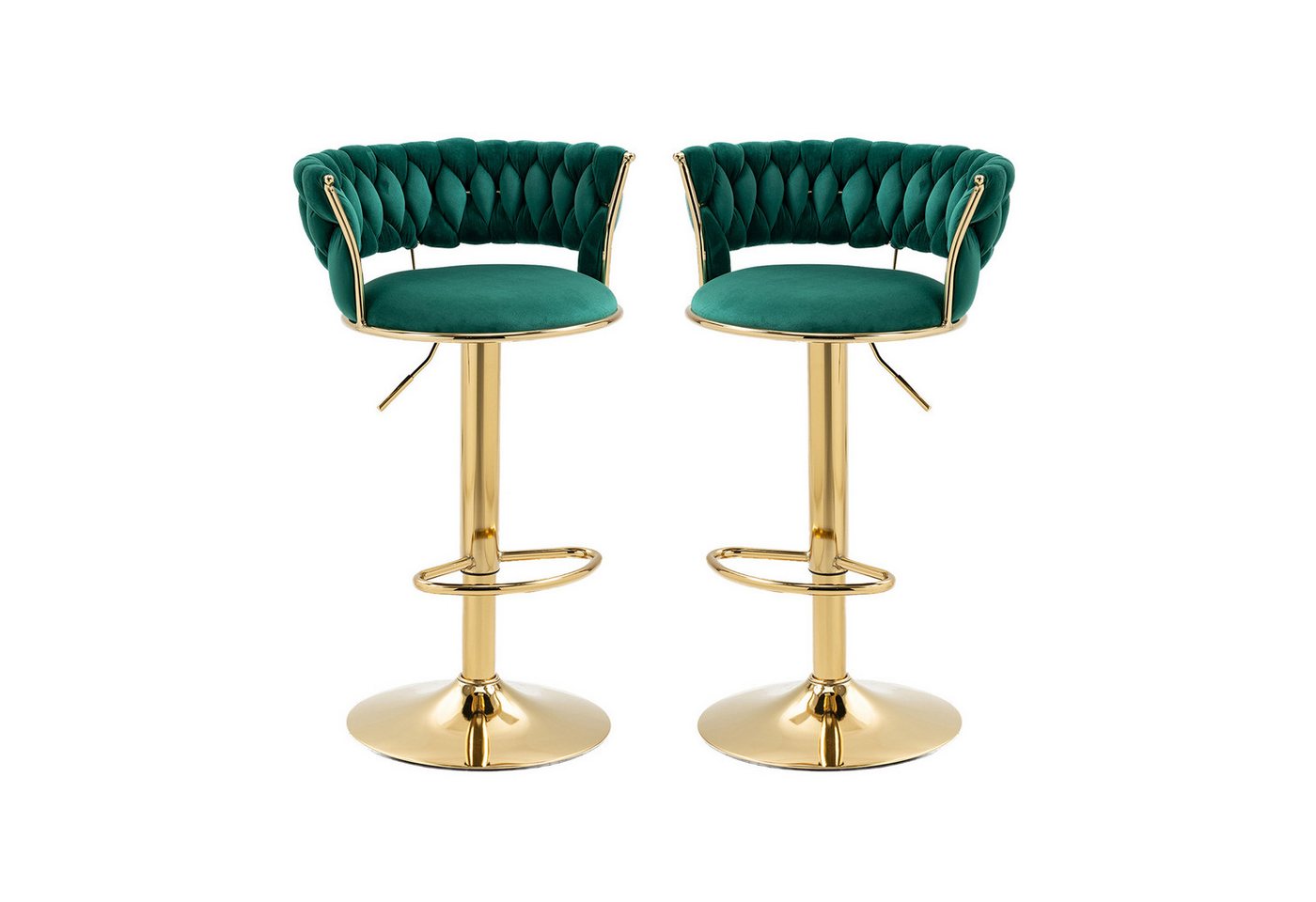 GLP Barhocker Luxus Samt 2er Set Designer Barstühle (2 St), Modernes Design, Metall, Höhenverstellbar von GLP