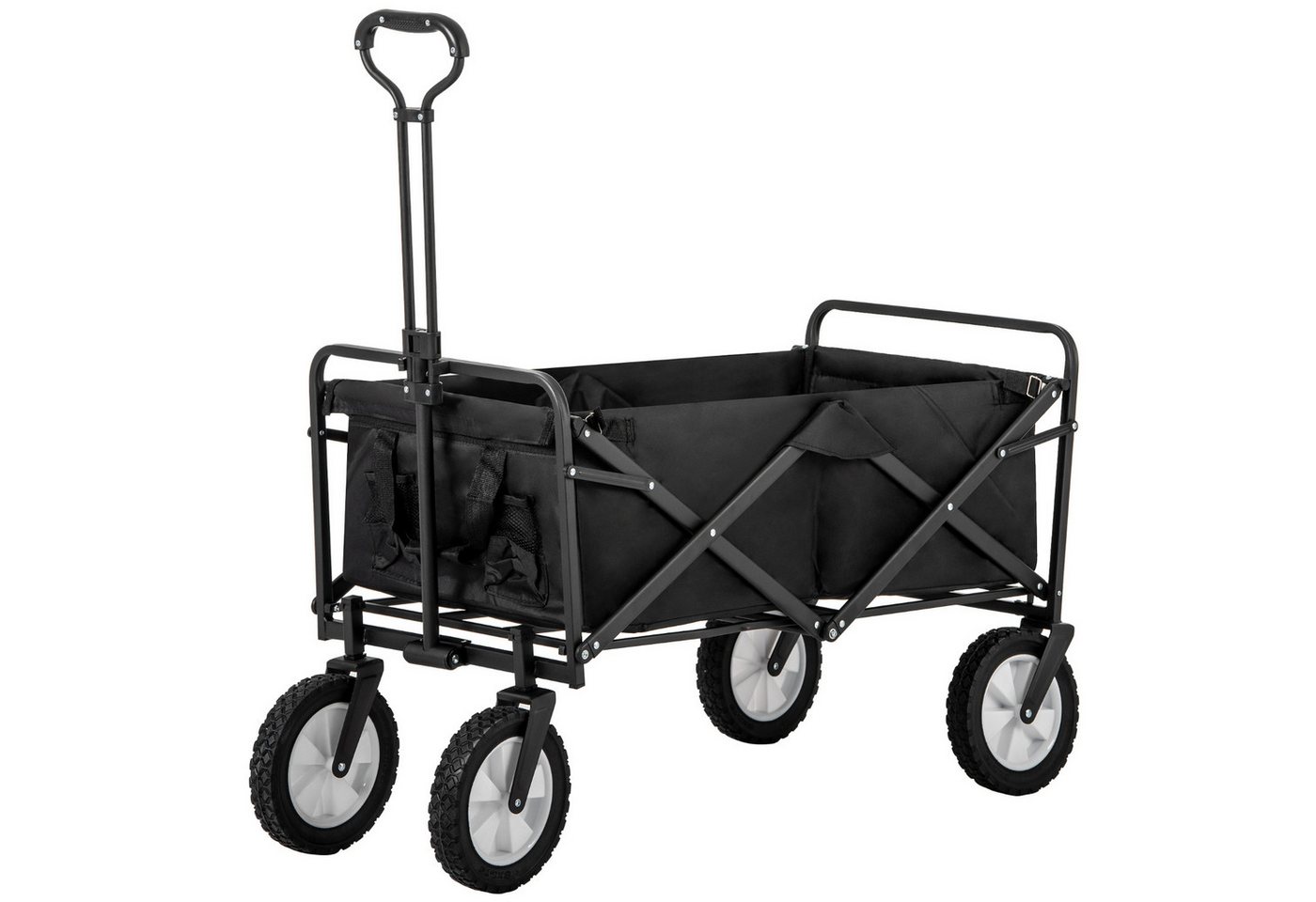 GLP Bollerwagen Transportwagen Sackkarren faltbar 100 kg Tragkraft Handwagen (für Garten Strand Camping klappbar mit 360° Rädern Teleskopgriff Regenhülle, 1 Stück) von GLP