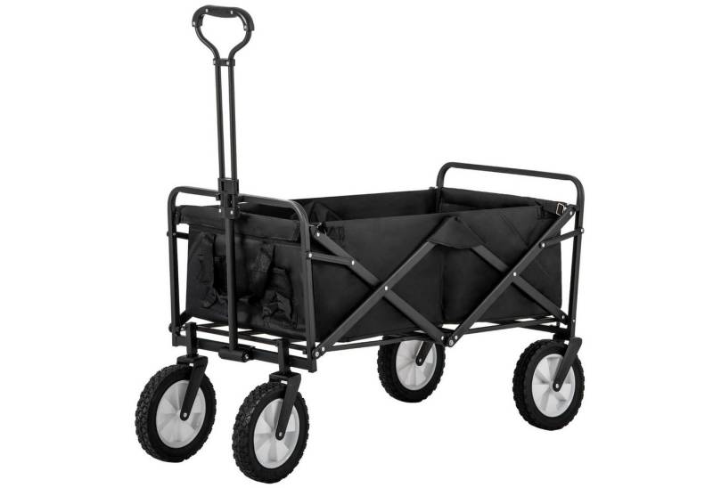 GLP Bollerwagen Transportwagen Sackkarren faltbar 100 kg Tragkraft Handwagen (für Garten Strand Camping klappbar mit 360° Rädern Teleskopgriff Regenhülle, 1 Stück) von GLP