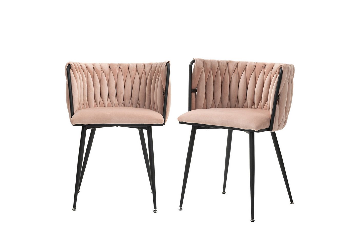 GLP Esszimmerstuhl Modernes luxuriöses Samt-Esszimmerstuhl-Set mit Schwarz Metallbeinen, (2er-Set) von GLP