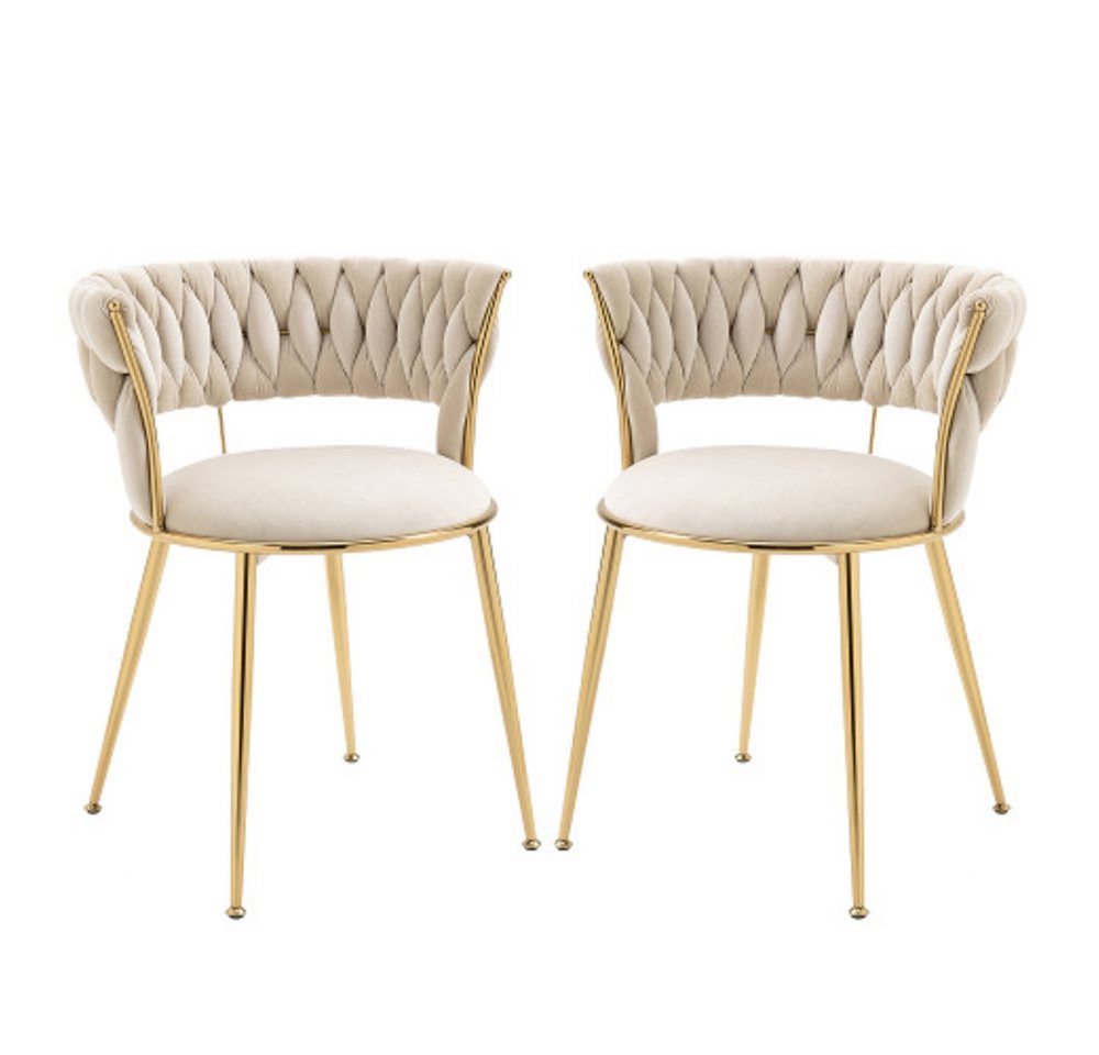 GLP Esszimmerstuhl Samt Küchenstuhl Wohnzimmerstuhl Loungesessel (Sessel 2er Set, 2 St), Polsterstuhl mit Armlehnen, bis 150 kg belastbar, für Esszimmer, Küche von GLP