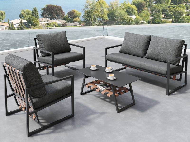 GLP Gartenlounge-Set Gartenmöbel Set mit Couchtisch für 4 Personen outdoor wetterfest von GLP