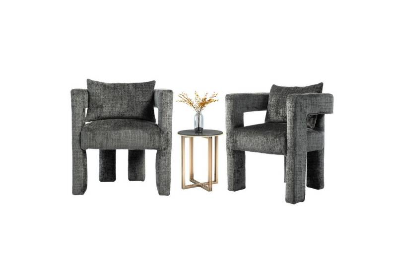 GLP Loungesessel Moderner Chenille-Einzel-Loungesessel Esszimmerstuhl Einzelsofa (1 st), mit bequemes Kissen, einzigartiges hohles Armlehnendesign von GLP