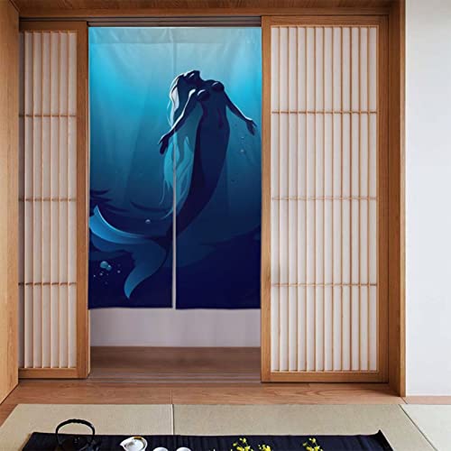 Blaue Meerjungfrauen-Verdunkelungsvorhänge, wärmeisoliert, Fenstervorhänge für Wohnzimmer, Schlafzimmer, Dekoration, 2-teiliges Set, 86,4 x 142,2 cm Blaue Meerjungfrauen-Verdunkelungsvorhänge, wärmeisoliert, Fenstervorhänge für Wohnzimmer, Schlafzimmer, Dekoration, 2-teiliges Set, 86,4 x 142,2 cm von GLRTORE