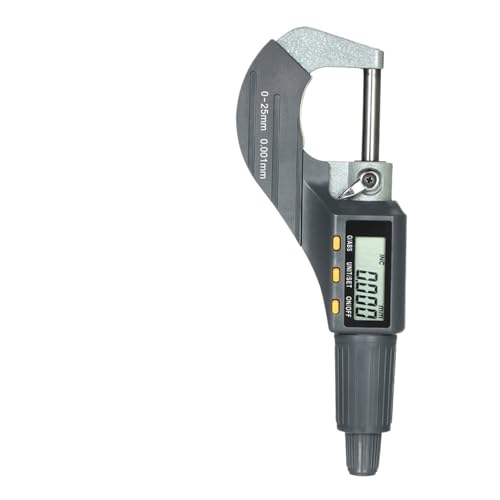 GLRXROBKS Digitaler Mikrometer 0-25 mm Elektronischer Außenmikrometer mm/in Einheit umschaltbar 0,001 mm Hochpräziser Tiefenmikrometer von GLRXROBKS