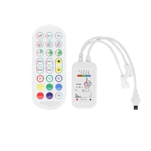GLRXROBKS Dimmer-Pixel-Controller passend for WS2811 WS2812B adressierbarer LED-Lichtstreifen, verträumte Farbbeleuchtung, intelligenter Dimmer(24Key 2-Head) von GLRXROBKS