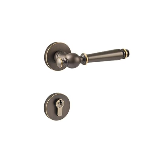 Kaffee Bronze Schlafzimmer Türschloss Messing Zimmer Holztürschloss Indoor Villa Split Silent Magnettürschloss(Split magnetic suction model) von GLRXROBKS