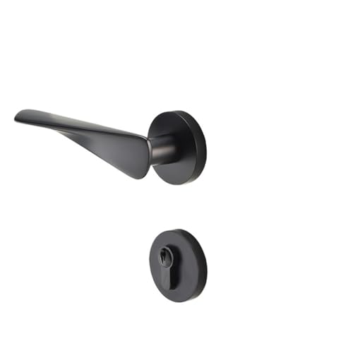 Messing-Haushalts-mechanisches Türschloss, einfaches Schlafzimmer-Magnet-Split-Schloss, Messing-Innentürgriff(Black) von GLRXROBKS