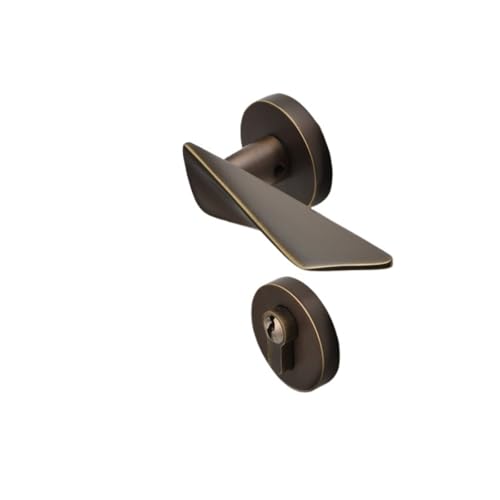 Messing-Haushalts-mechanisches Türschloss, einfaches Schlafzimmer-Magnet-Split-Schloss, Messing-Innentürgriff(Bronze) von GLRXROBKS