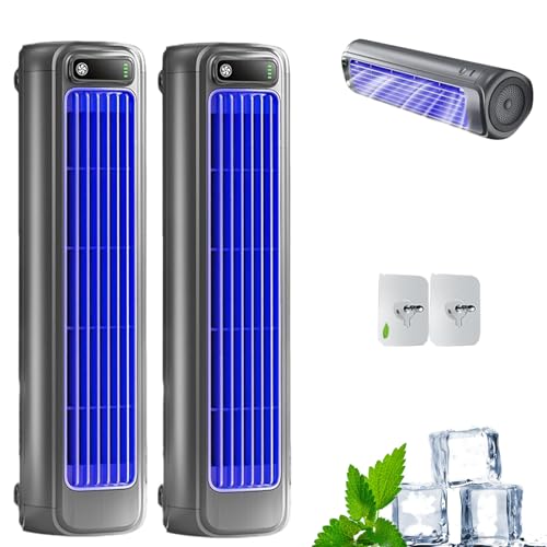 Coldeez Kühlkönig, Coldeez Cooling Ace, Sherum Cooling Ace Klimagerät, Tragbare Klimaanlage Kühlventilator Leise, Mit 3 Geschwindigkeiten Und Led-Touchscreen (2PC*Gray) von GLSAYZU