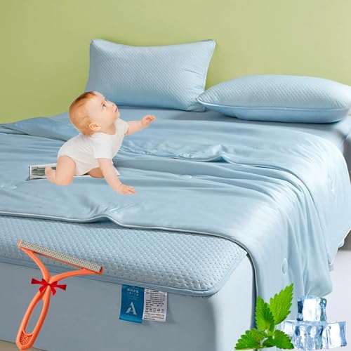 GLSAYZU Anfaru Eisdecke, Anfaru Chill Decke, Cold Blanket for Summer, Anfaruchill Comfort Schlafdecke, Doppelseitige Kühlende Eisseide, Atmungsaktiv, Leichte (B, 150 * 200 cm) von GLSAYZU