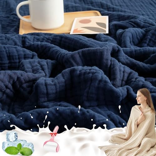 GLSAYZU Montivo Musselin Decke, Sommer Sanfte Musselin Decke, 100% MusselinBaumwolle, Leicht Atmungsaktiv Sanfte Kühldecken Zum Schlafen Erwachsene (E, 150 * 200cm) von GLSAYZU